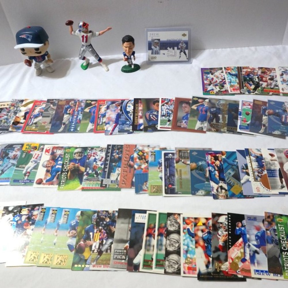 Drew Bledsoe Funk Pop SLU 100+ Card Lot w/ Game Used RCs Inserts  NM/MT